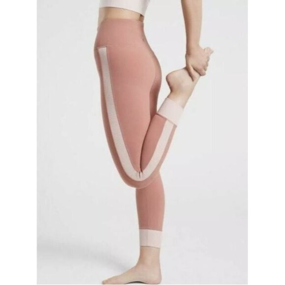 NWT Athleta 1X Palermo Pink Elation Rib Trim 7/8 Tight Leggings $89 - Picture 1 of 15